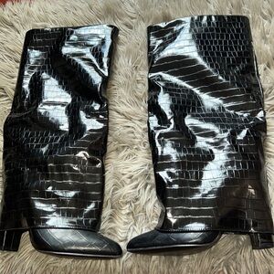 Snakeskin Thigh high boots